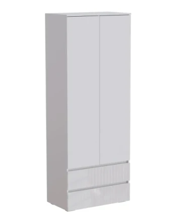 Шкаф двухстворчатый с ящиками Ливерпуль, белый/белый глянец 