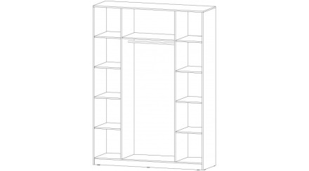 Шкаф 4-х створчатый Элегант, Графит 