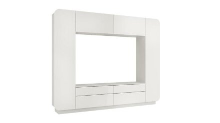 Стенка для гостиной Лаванда-2, белый глянец  