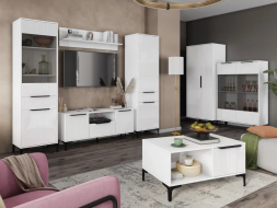 Полка Кимберли, Белый/Белый глянец