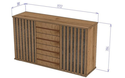 Комод 2 створки 4 ящика Марракеш 